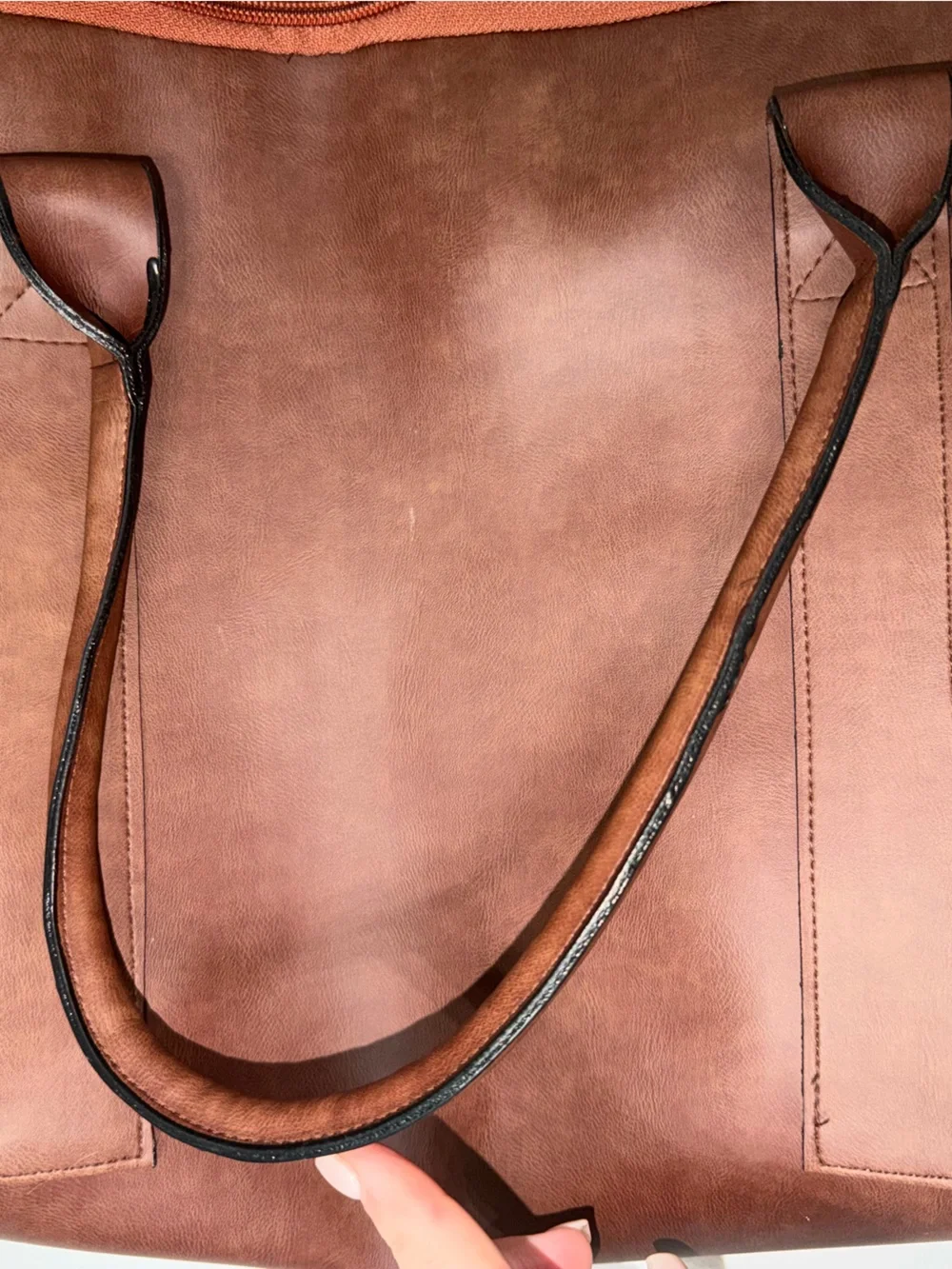Greek Traditions Faux Leather Convertible Garment Bag Duffel Travel Weekender